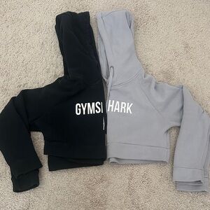 Gymshark Black and Gray Cropped Hoodies